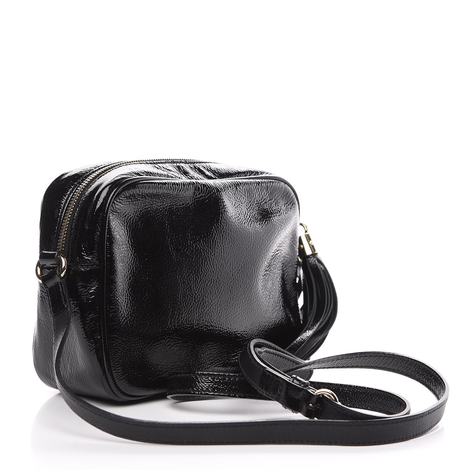 Gucci Soft Patent Small Soho Disco Bag Black 2 of 9