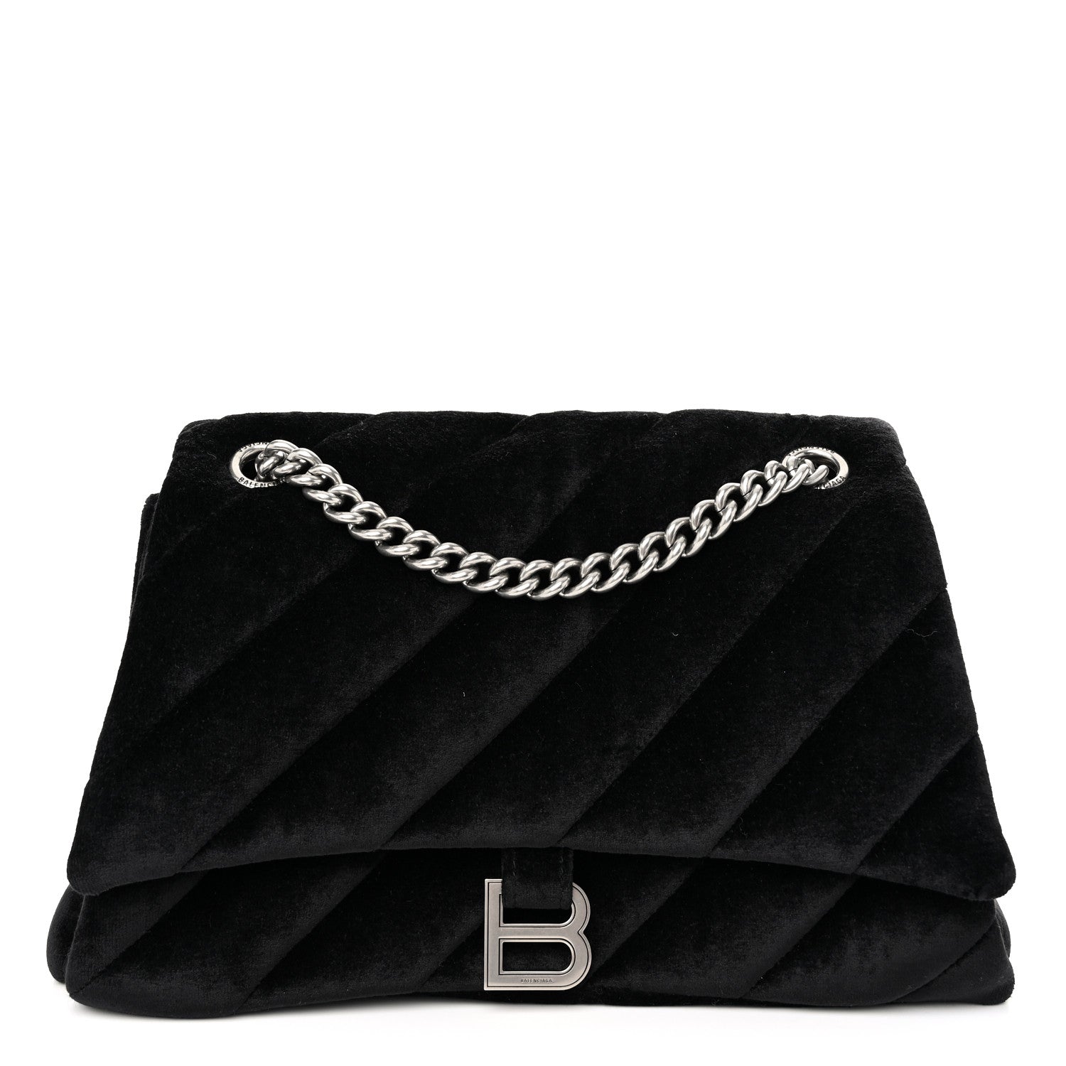 Balenciaga Crushed Velvet Quilted Medium Crush Chain Bag Black 1 of 9