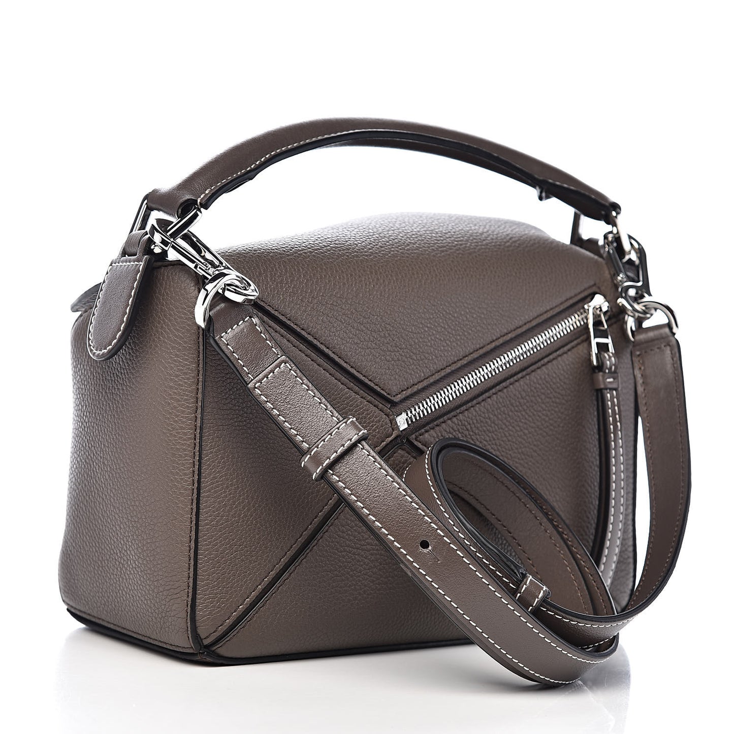Calfskin Small Puzzle Bag Dark Taupe
