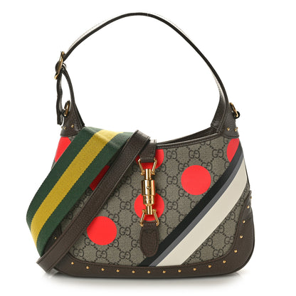 Gucci GG Supreme Monogram Web Geometric Small Jackie 1961 Beige Multicolor Brown Sugar 1 of 10