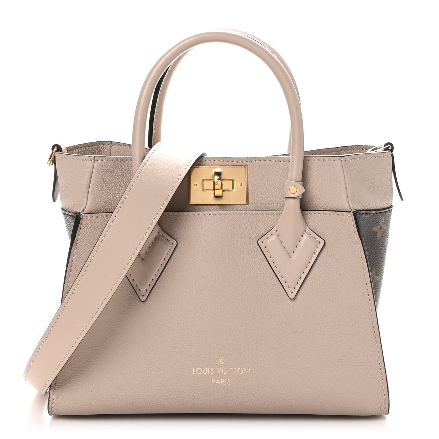 Calfskin Monogram On My Side PM Greige