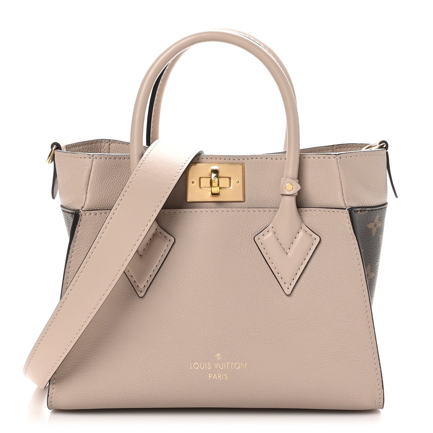 Louis Vuitton Calfskin Monogram On My Side PM Greige 1 of 9