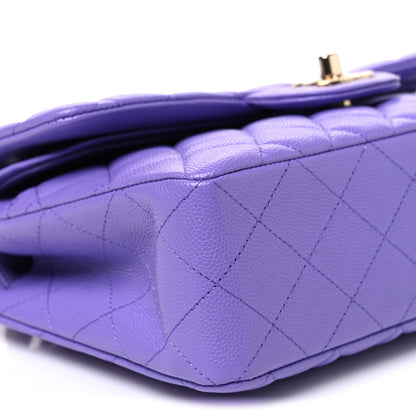 Chanel Caviar Quilted Small Double Flap Purple 8 of 10