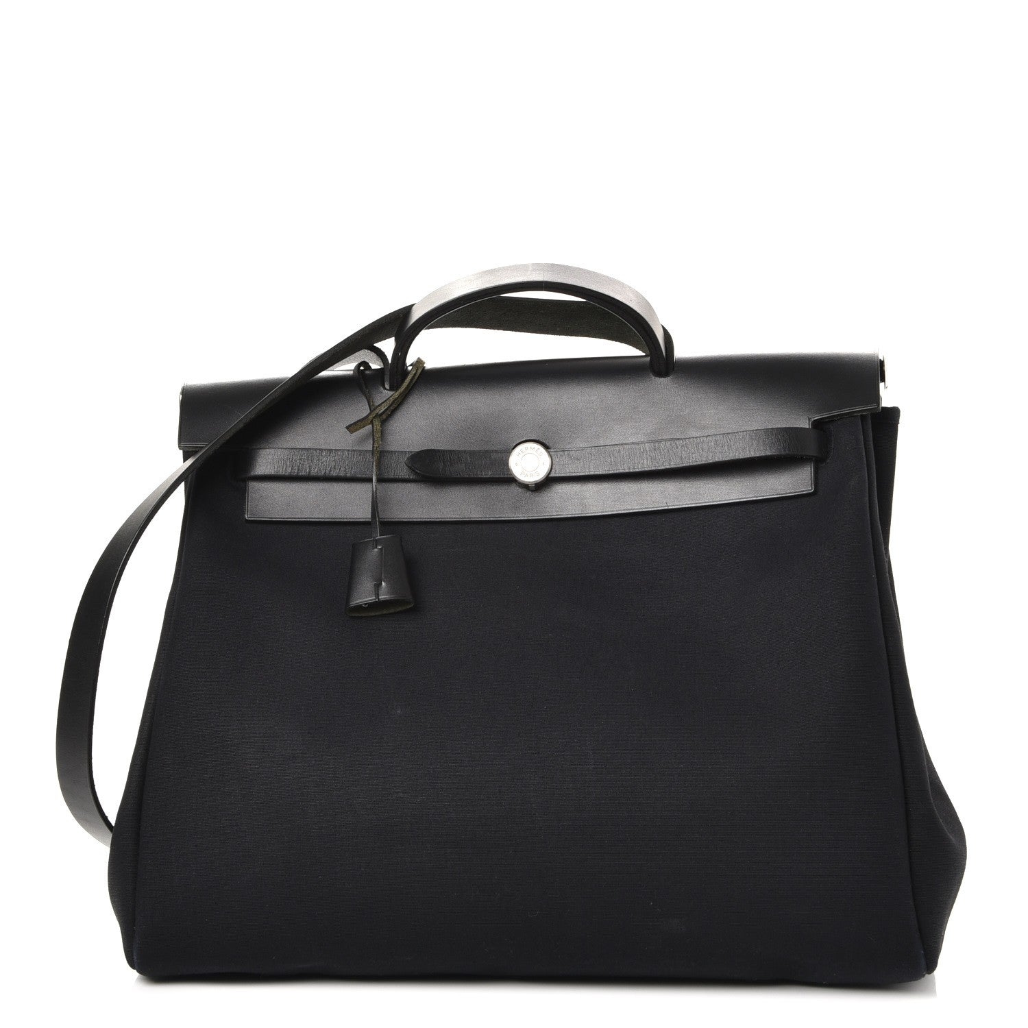Hermes Toile Vache Calfskin Herbag 40 GM Black 1 of 15