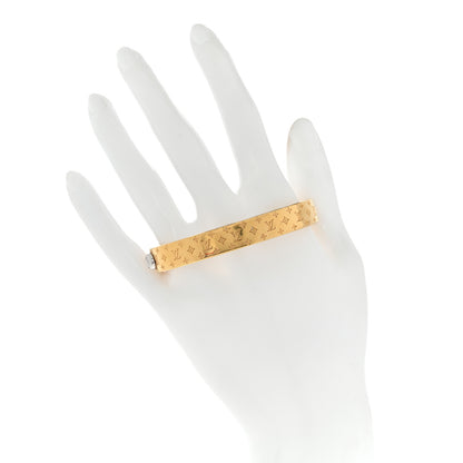 Louis Vuitton Brass Monogram Nanogram Cuff S Gold 2 of 7