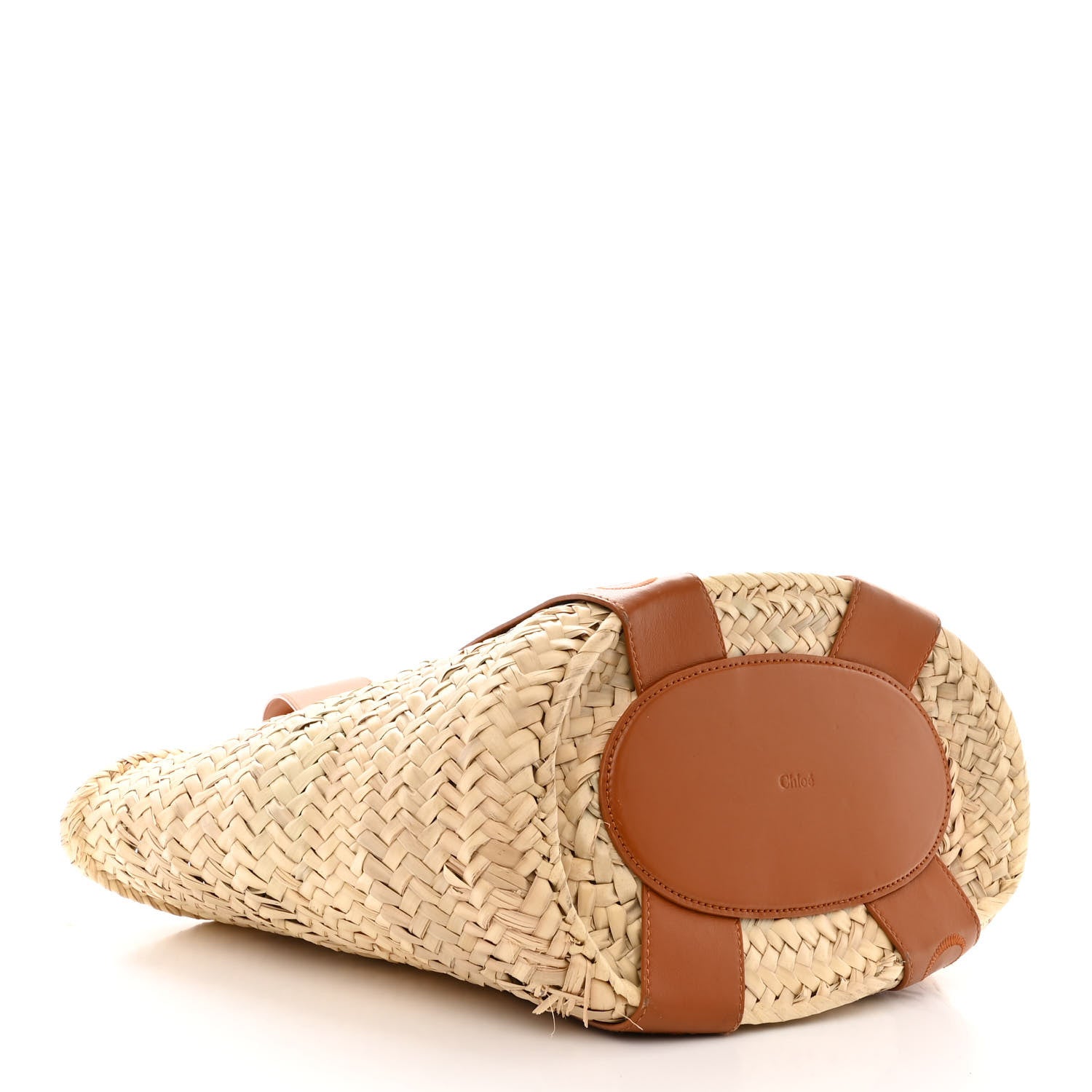 Chloe Raffia Smooth Calfskin Medium Sense Basket Caramel 4 of 15