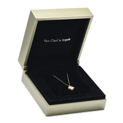 Van Cleef & Arpels 18K Yellow Gold Mother of Pearl Sweet Alhambra Pendant Necklace 6 of 6