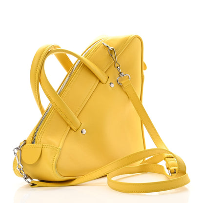 Balenciaga Shiny Day Calfskin Logo S Triangle Duffle Jaune Black 3 of 10