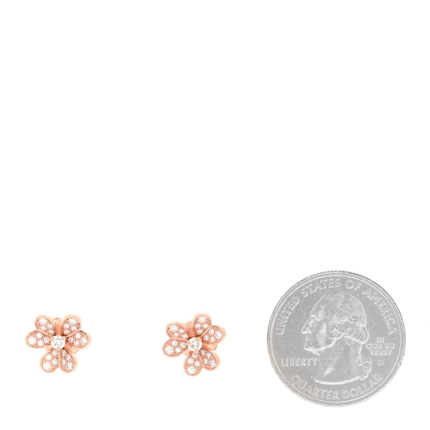 18K Rose Gold Diamond Mini Frivole Pave Earrings