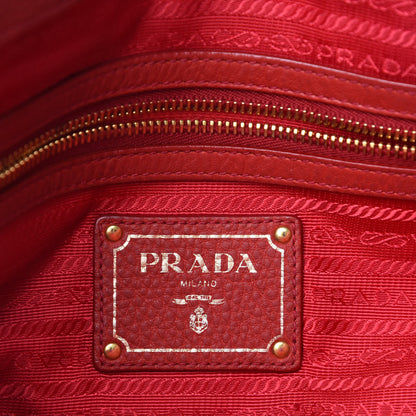 Prada Vitello Daino Top Handle Shoulder Bag Rosso 14 of 17