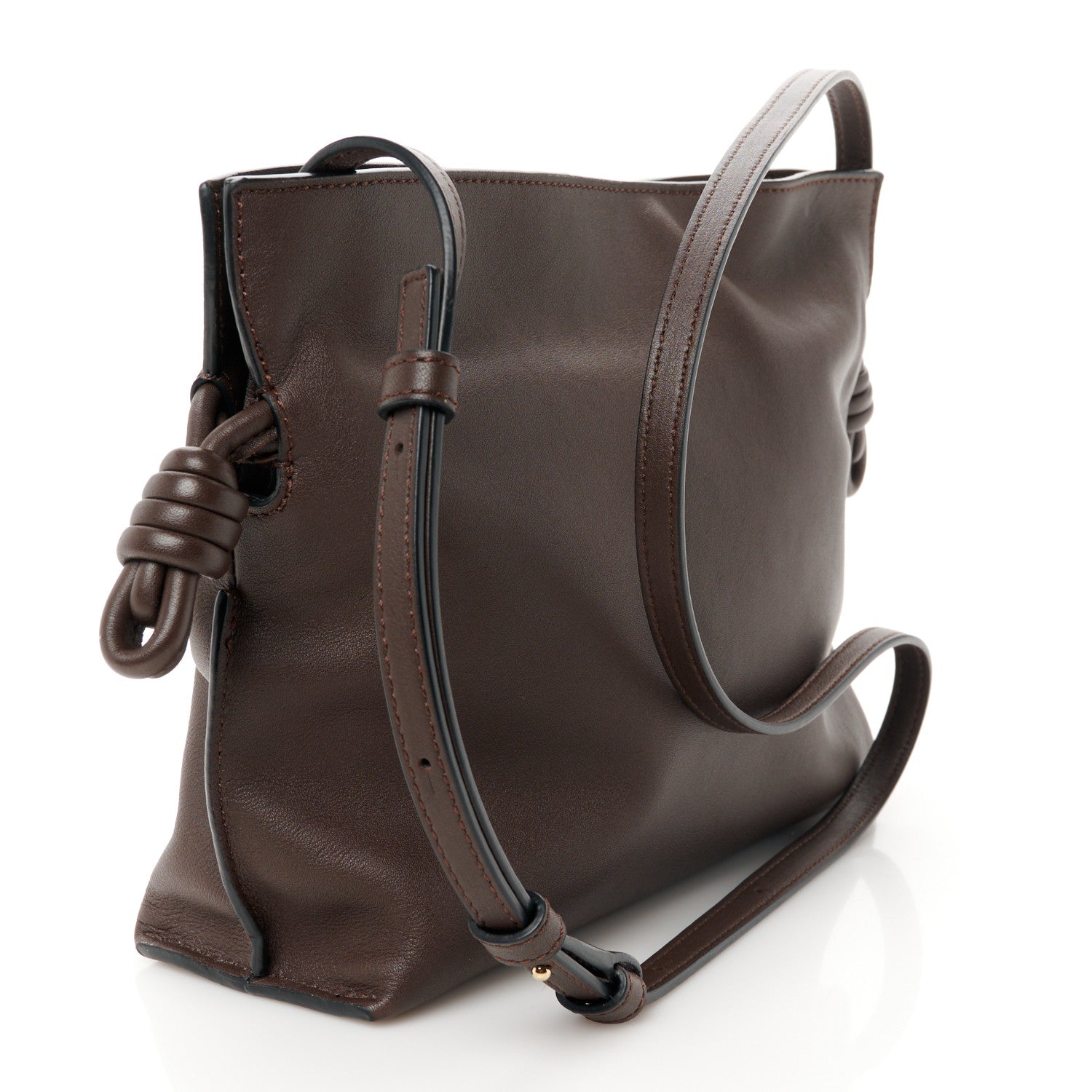 Loewe Calfskin Mini Flamenco Knot Clutch Chocolate 3 of 12