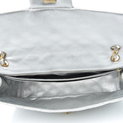 Chanel Metallic Lambskin Quilted Maxi Single Flap Silver 5 of 27