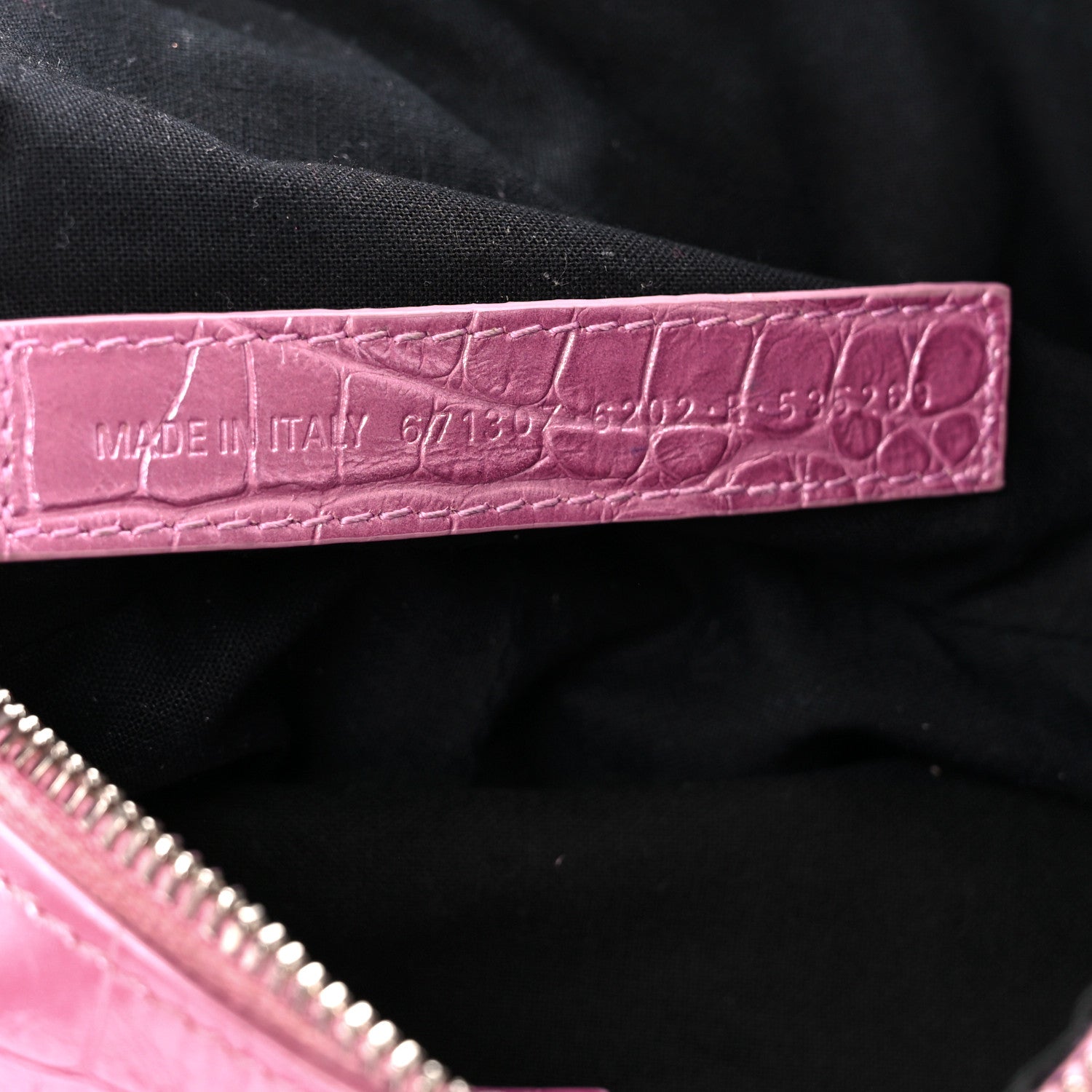 Balenciaga Metallic Extra Supple Calfskin Crystal Crocodile Embossed Small Le Cagole Shoulder Bag Pink 8 of 14