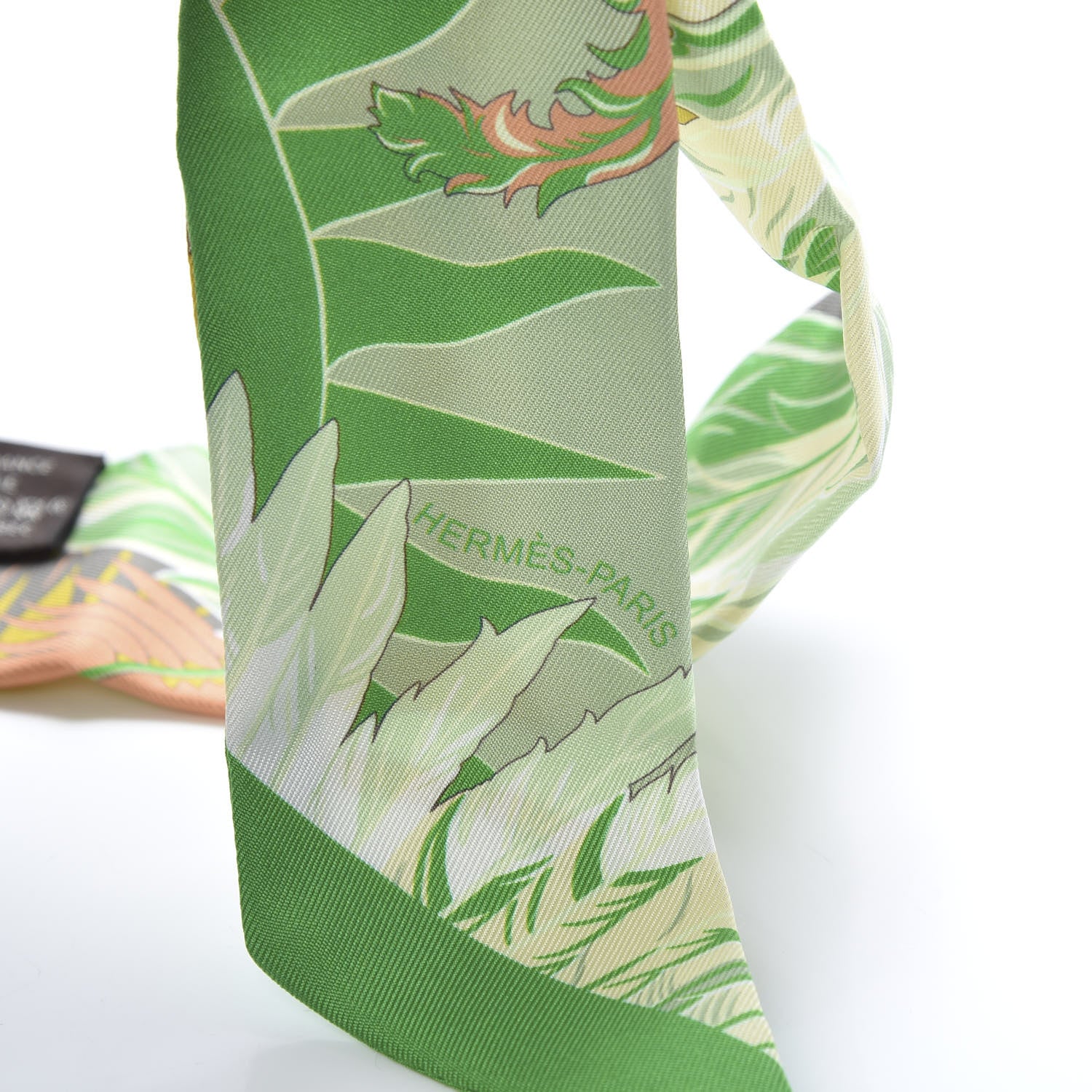 Hermes Silk Cheval Phoenix Twilly Vert Vif Ivory Arnica 3 of 4