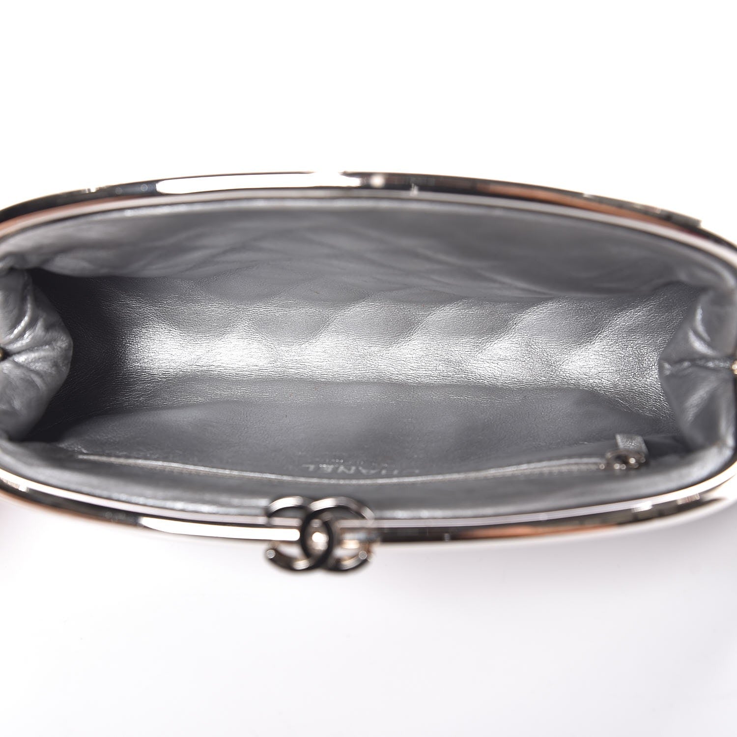 Chanel Metallic Aged Calfskin Quilted Timeless Clutch Silver 5 of 7