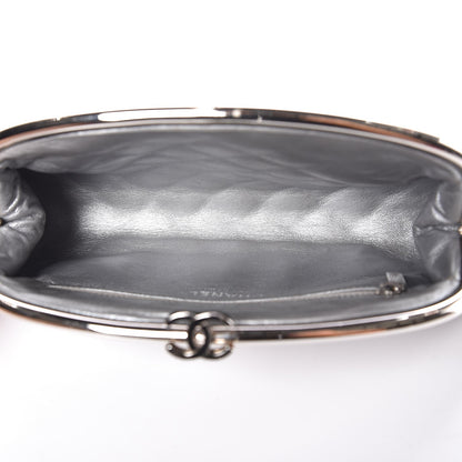Chanel Metallic Aged Calfskin Quilted Timeless Clutch Silver 5 of 7