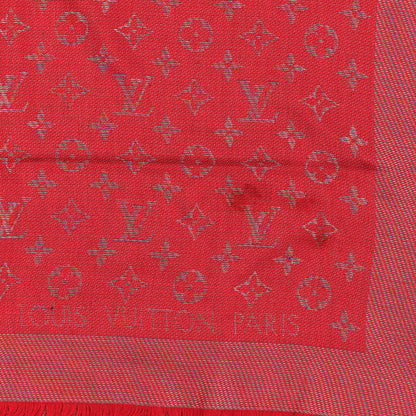 Louis Vuitton Wool Silk Monogram Rainbow Shawl Rubis 2 of 3