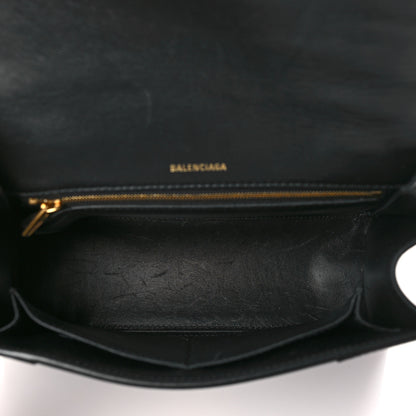Balenciaga Shiny Box Calfskin Medium Hourglass Top Handle Bag Black 5 of 10