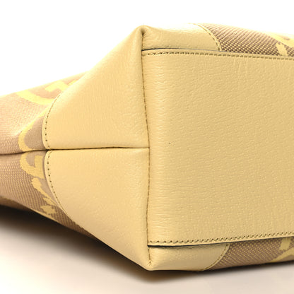 Gucci Monogram Jumbo GG Textured Dollar Calfskin Medium Ophidia Shopping Tote Camel Banana 9 of 10