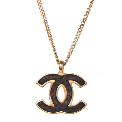 Chanel Wood CC Necklace Gold Black 4 of 7