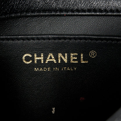 Chanel Shiny Lambskin Quilted Pearl Twist Mini Square Flap Black 6 of 11