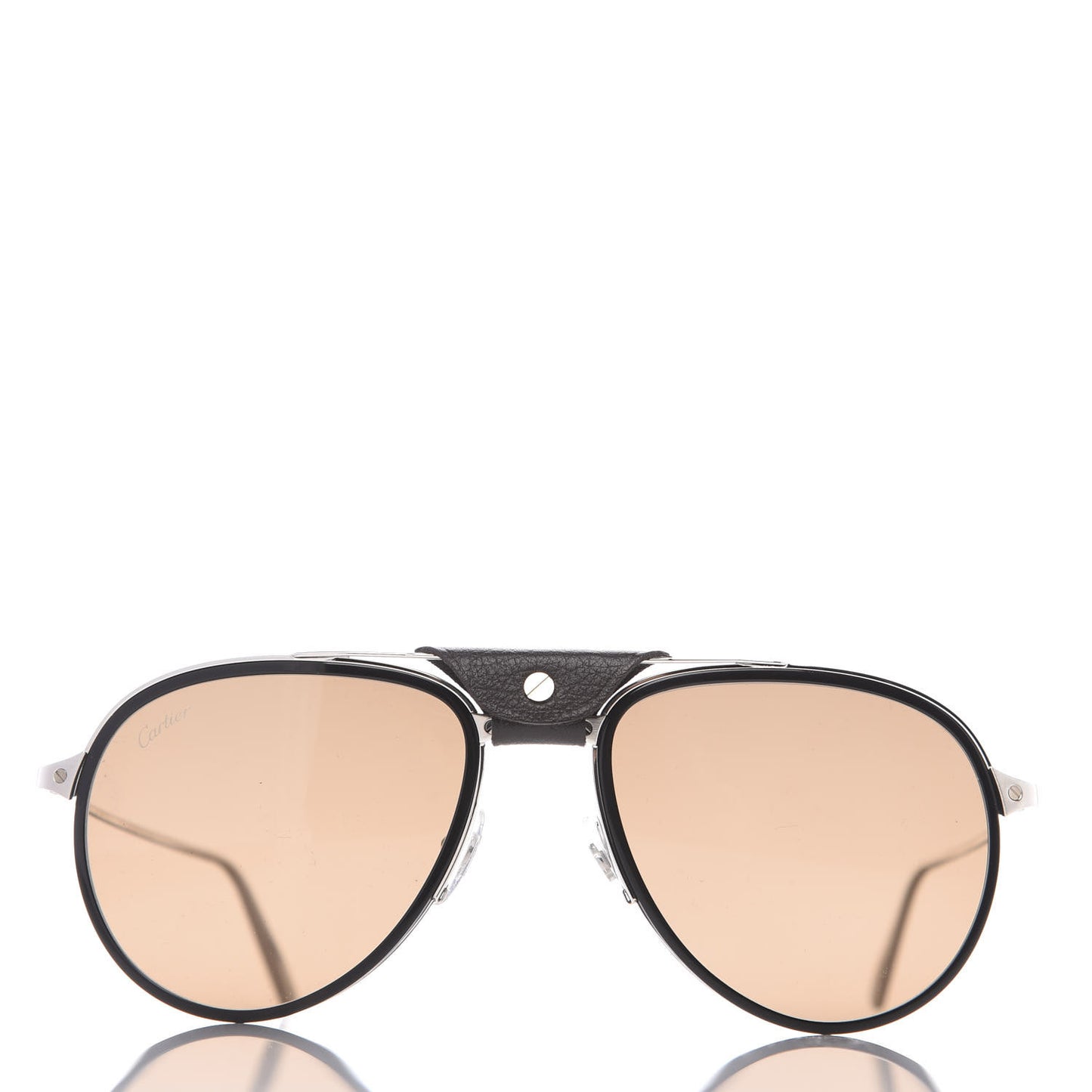 Black Horn Carbon Santos De Aviator Sunglasses Brown