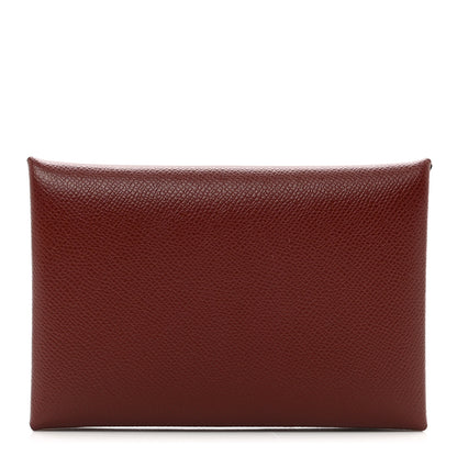 Hermes Epsom Calvi Card Case Rouge H 1 of 7