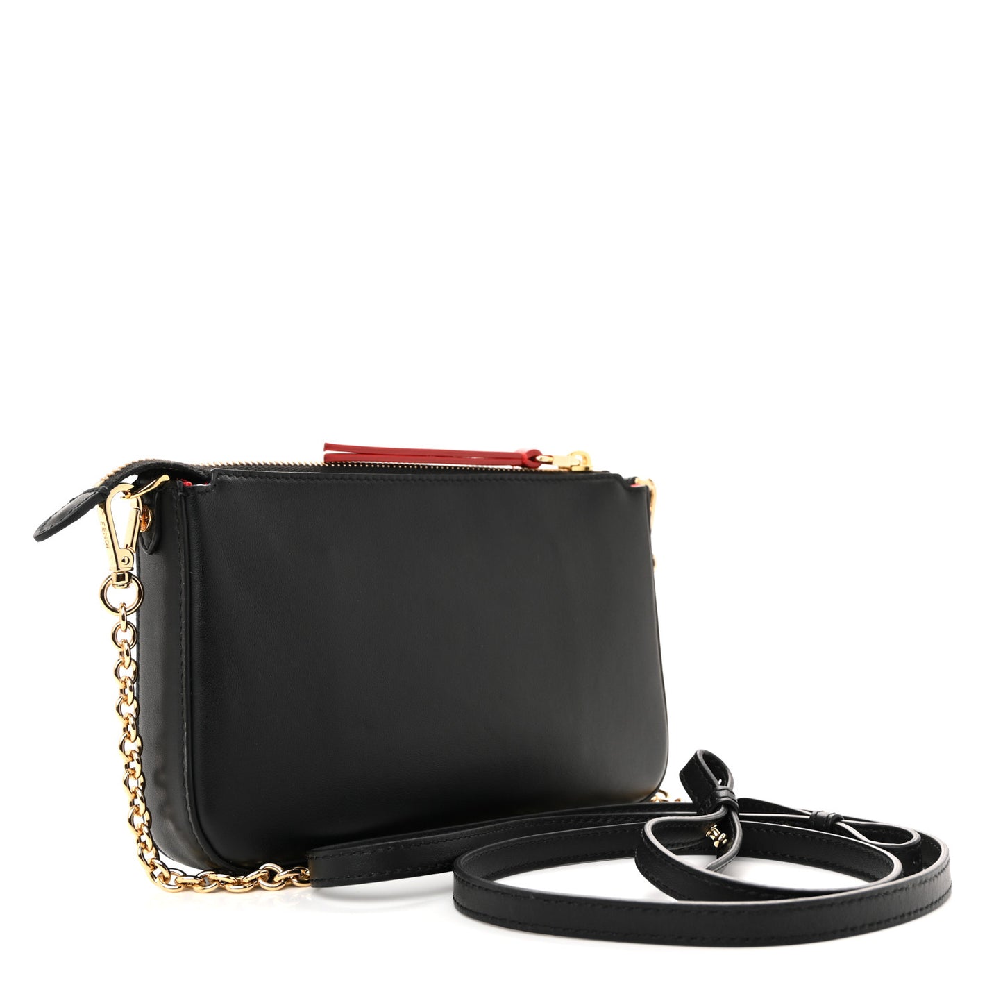 Vitello Dolce Elite Monster Eyes Bi-Color Baguette Pouch Black Yellow