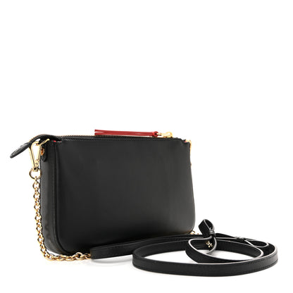 Fendi Vitello Dolce Elite Monster Eyes Bi-Color Baguette Pouch Black Yellow 3 of 14