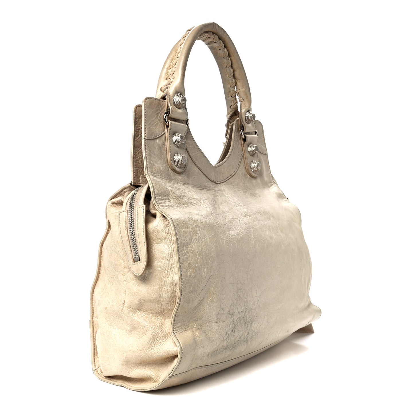 Agneau Giant 21 Silver Hardware Folder Sahara