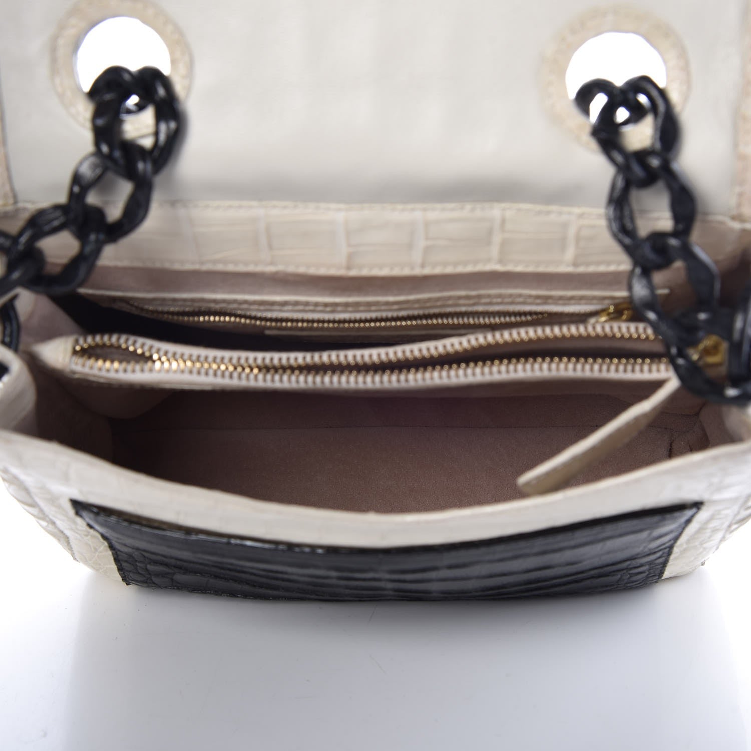 Nancy Gonzalez Crocodile Chain Flap Shoulder Bag White 5 of 16