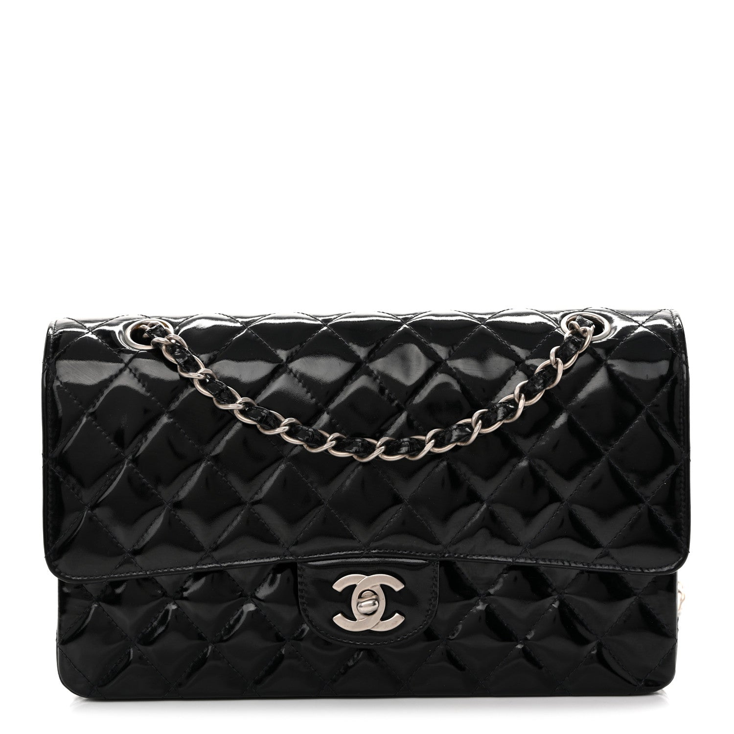 Chanel Glazed Calfskin Quilted Medium Double Flap Black 1 of 10