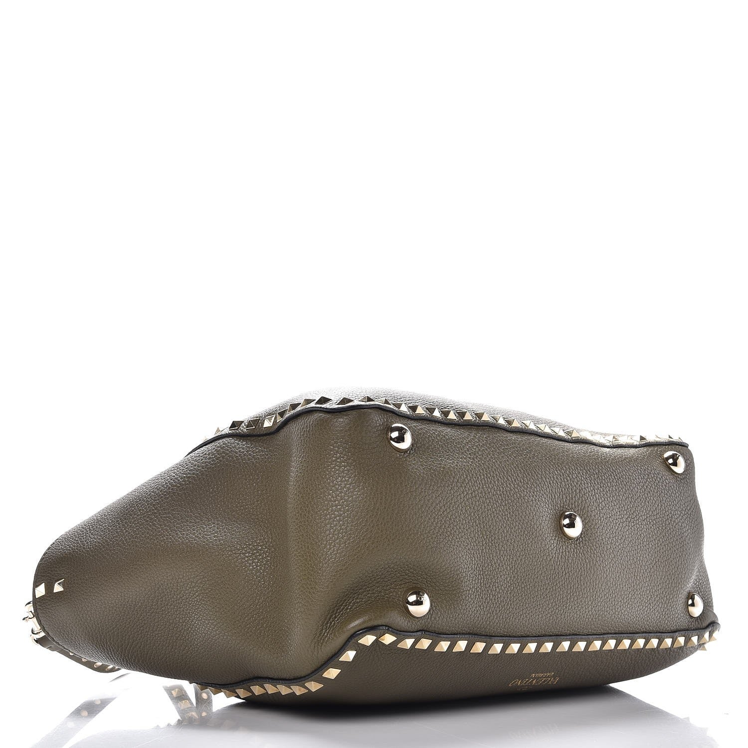Valentino Garavani Alce Printed Calfskin Medium Rockstud Tote Army Green 5 of 7