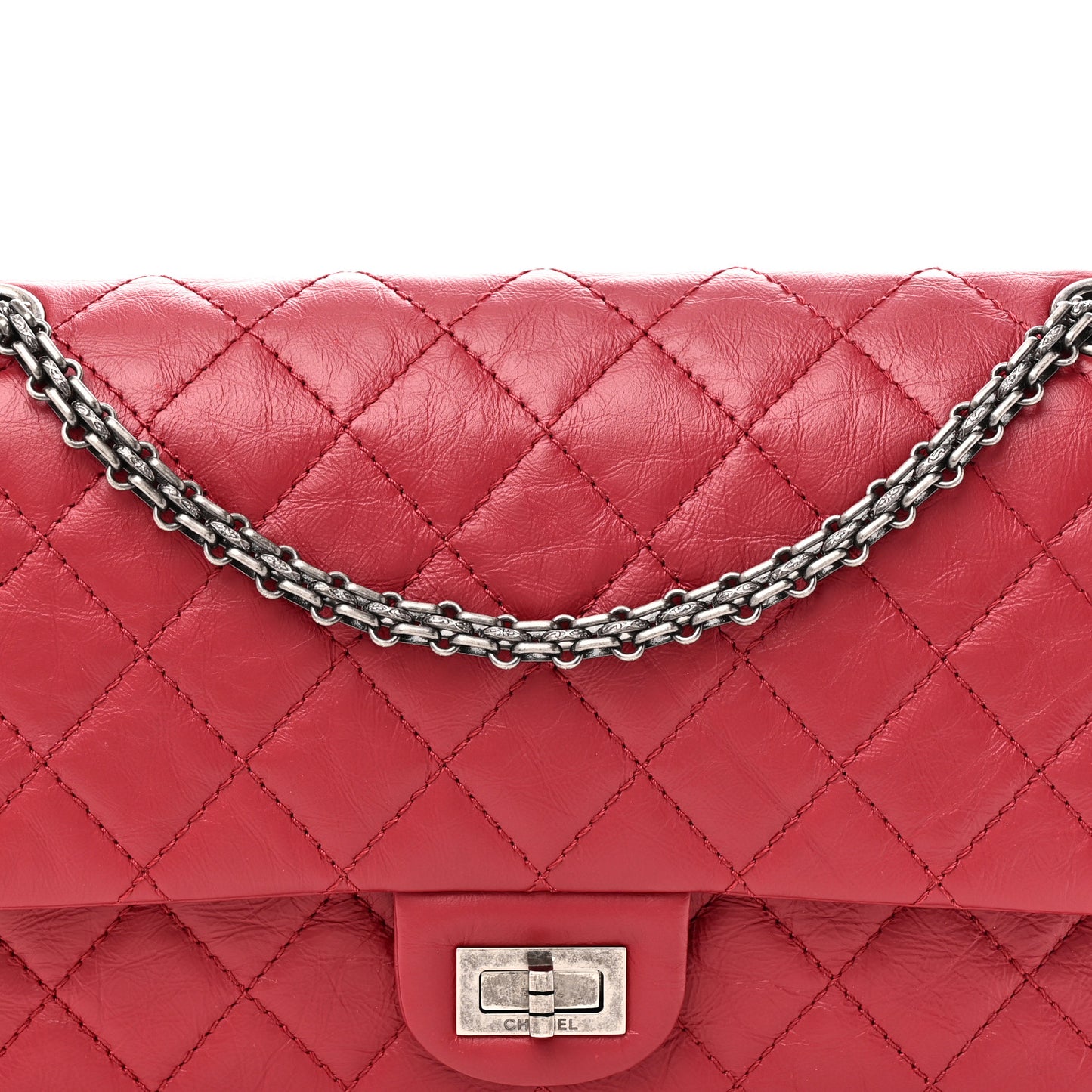 Aged Calfskin Quilted 2.55 Reissue 226 Flap Red