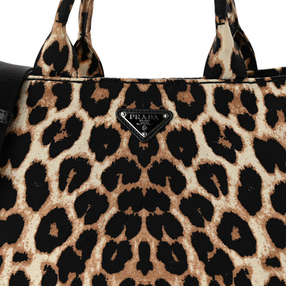 Prada Canapa Stampada Leopard Small Tote Avorio 7 of 9