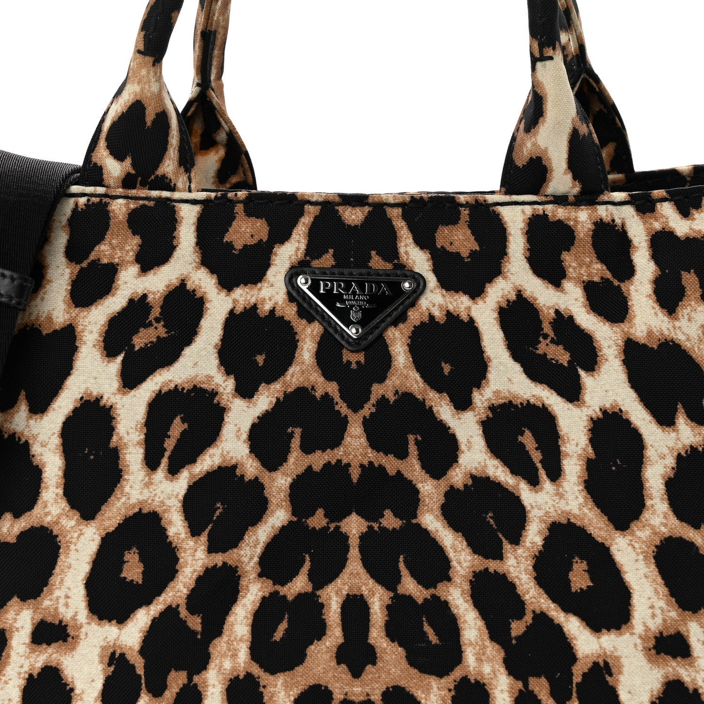 Canapa Stampada Leopard Small Tote Avorio