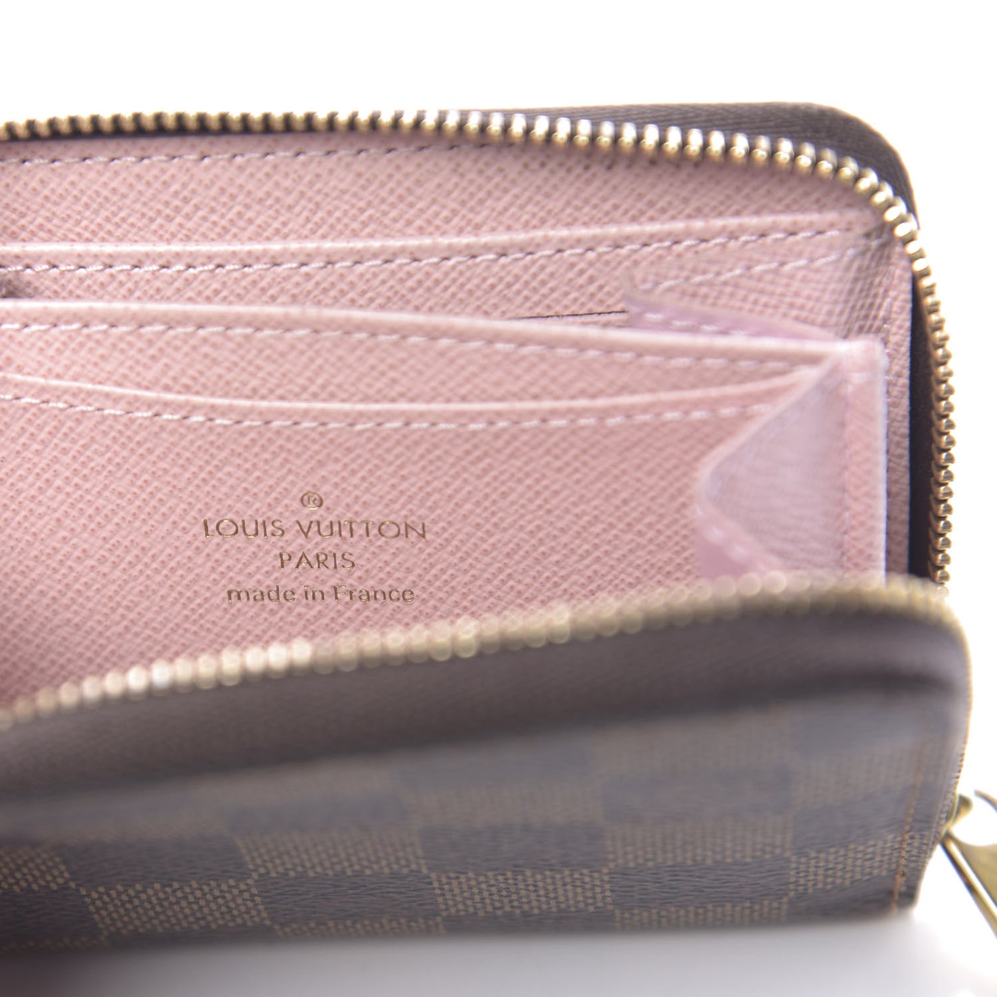 Damier Ebene Zippy Coin Purse Rose Ballerine