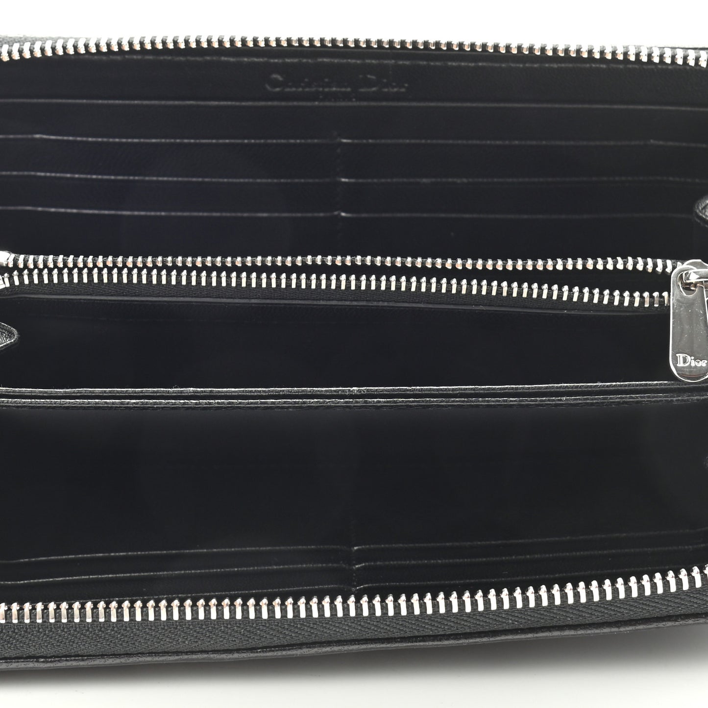 Lambskin Cannage Lady Dior Zip Wallet Black