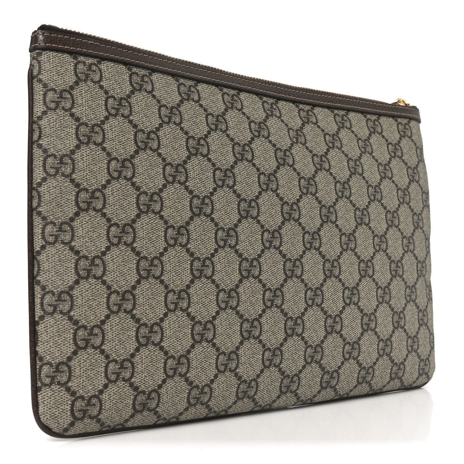 Gucci GG Supreme Monogram Large Ophidia Pouch Clutch Brown 3 of 10