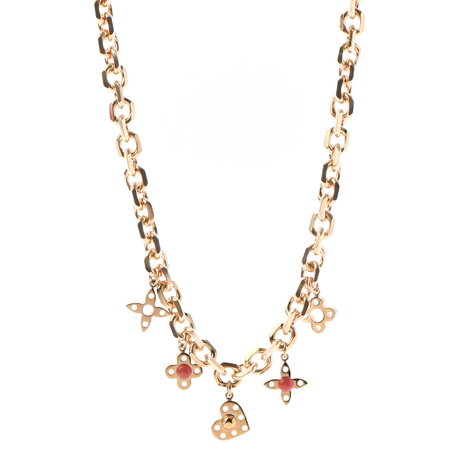 Louis Vuitton Monogram Hide and Seek Necklace Gold 1 of 6