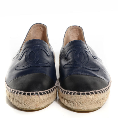 Chanel Lambskin CC Espadrilles 40 Navy Blue Black 2 of 8