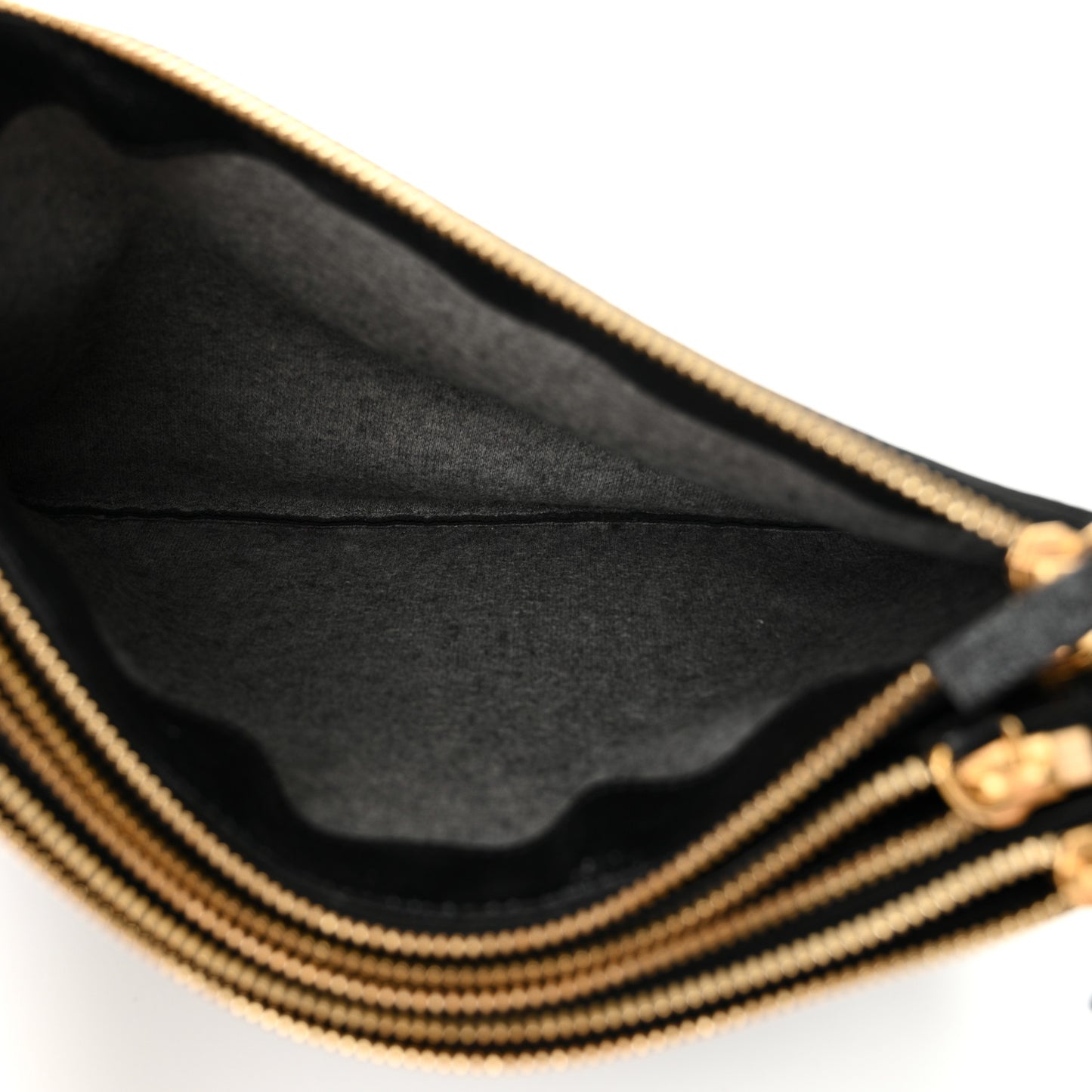 Shiny Goatskin Large Trio Crossbody Bag Black