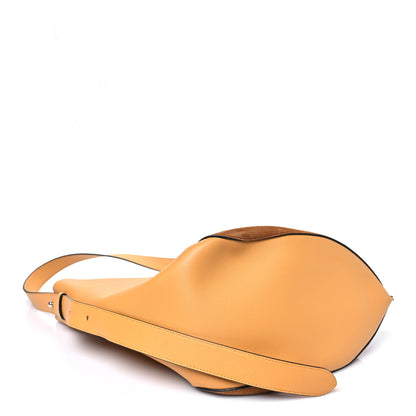 Lanvin Suede Calfskin Hook Bag Brown Yellow 5 of 10