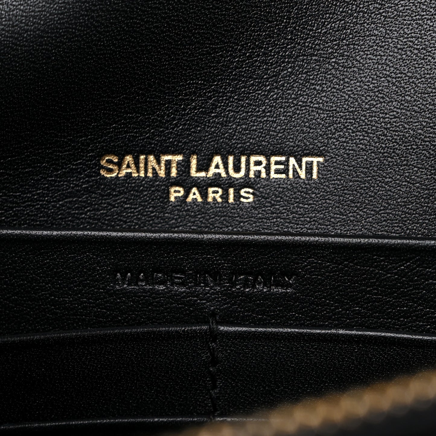 Satin Woven Monogram Kate Tassel Chain Wallet Black