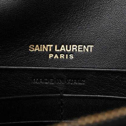 Saint Laurent Satin Woven Monogram Kate Tassel Chain Wallet Black 6 of 11