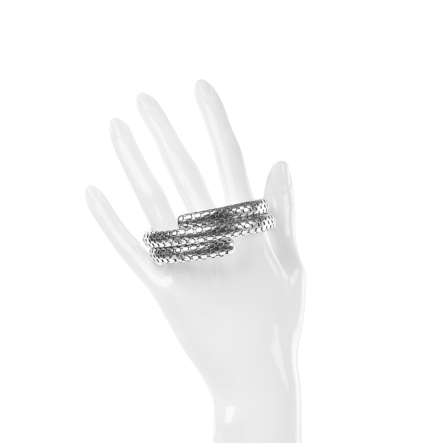 Sterling Silver Dot Double Coil Bracelet