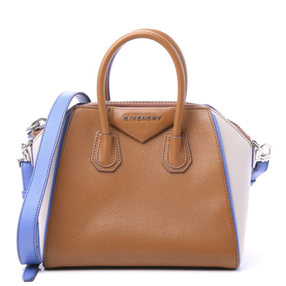 Givenchy Sugar Goatskin Mini Tri-Color Antigona Tan White Blue 1 of 12
