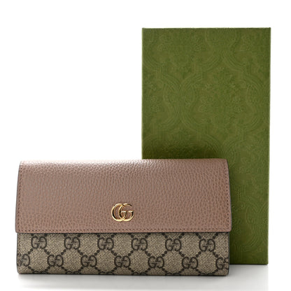 Gucci Dollar Calfskin GG Supreme Monogram GG Marmont Continental Wallet Porcelain Rose Beige Ebony 9 of 9