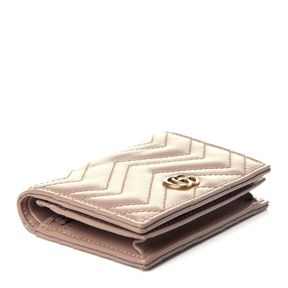 Gucci Calfskin Matelasse GG Marmont Card Case Wallet Porcelain Rose 4 of 10