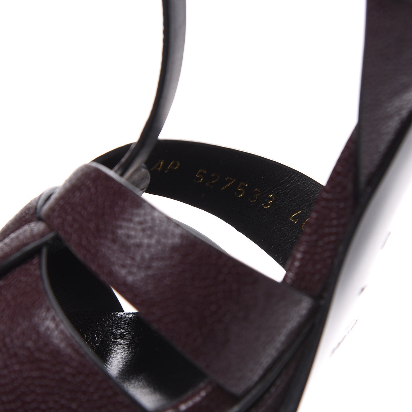 Textured Calfskin Tribute 105 Platform Sandals 40 Cigar Burgundy